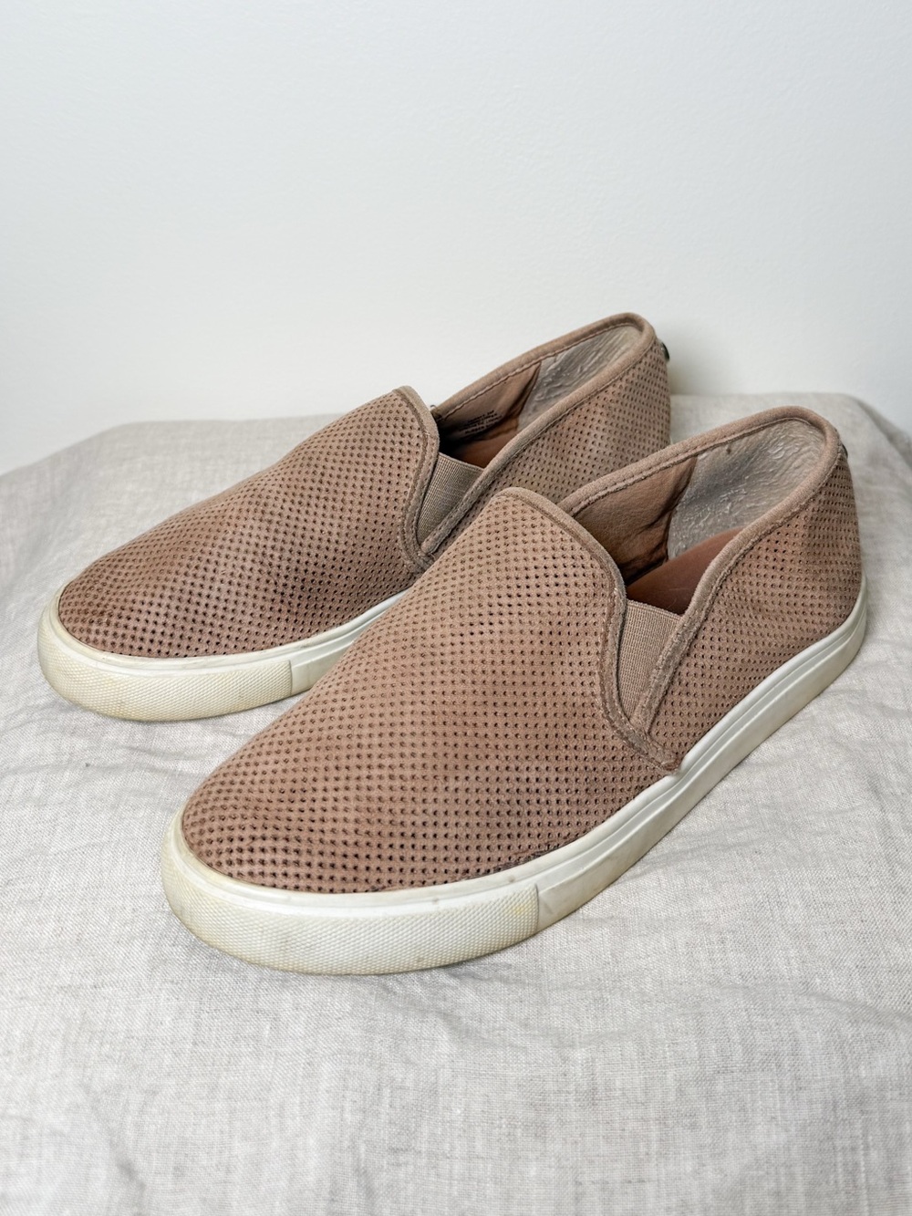 Steve Madden Women's Perforated Slip-On Loafers - Taupe